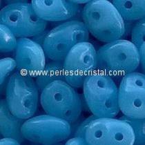 10GR SUPERDUO 2.5X5MM GLASS COLOURS OPAQUE TURQUOISE BLUE 63030