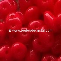 10GR SUPERDUO 2.5X5MM GLASS COLOURS OPAQUE CORAL RED 93200