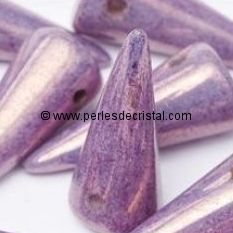 8 SPIKES 5X13MM GLASS COLOURS OPAQUE AMETHYST VEGA CERAMIC LOOK