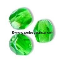 50 BOHEMIAN GLASS FIRE POLISHED FACETED ROUND BEADS 4MM FERN GREEN 50110