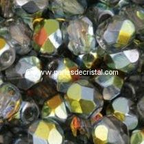 50 BOHEMIAN GLASS FIRE POLISHED FACETED ROUND BEADS 4MM CRYSTAL MAREA 00030/28001