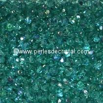 50 BOHEMIAN GLASS FIRE POLISHED FACETED ROUND BEADS 4MM ZIRCON GREEN MEDIUM AB 60200/28701