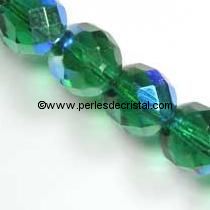 50 BOHEMIAN GLASS FIRE POLISHED FACETED ROUND BEADS 4MM COLOURS EMERALD AB 50730/28701