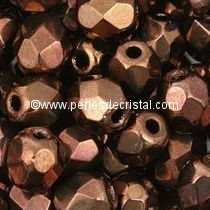 25 BOHEMIAN GLASS FIRE POLISHED FACETED ROUND BEADS 6MM COLOURS DARK BRONZE 23980/14415