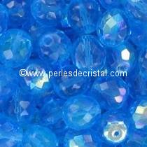 20 BOHEMIAN GLASS FIRE POLISHED FACETED ROUND BEADS 8MM COLOURS AQUAMARINE MEDIUM AB 60040/28701