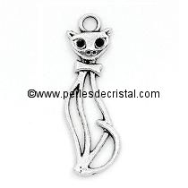 CHARMS PENDENT ANIMAL : CAT SILVER 34 X 11MM