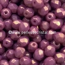 50 BOHEMIAN GLASS FIRE POLISHED FACETED ROUND BEADS 4MM COLOURS OPAQUE MIX PURPLE/GOLD CERAMIC LOOK LUSTER 03000/14496
