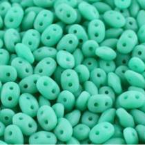 10GR SUPERDUO 2.5X5MM GLASS COLOURS OPAQUE GREEN TURQUOISE MAT 63130/84110