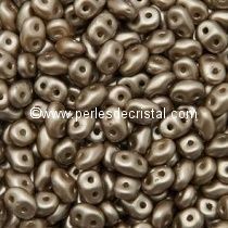 10GR SUPERDUO 2.5X5MM GLASS COLOURS PASTEL LIGHT BROWN COCO
