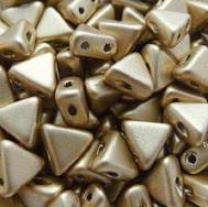 10GR KHEOPS® BY PUCA® BEADS 6MM - TRIANGLE GLASS COLOURS LIGHT GOLD MAT 00030/01710