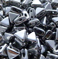10GR KHEOPS® BY PUCA® BEADS 6MM - TRIANGLE GLASS COLOURS CRYSTAL LABRADOR FULL 00030/27000 - SILVER