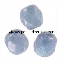 20 BOHEMIAN GLASS FIRE POLISHED FACETED ROUND BEADS 8MM COLOURS OPAQUE BLUE CERAMIC LOOK 03000/14464 - LUSTER
