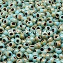 10GR ROCAILLE MATUBO 7/0 - 3.5MM 
COULEUR OPAQUE TURQUOISE BLUE PICASSO