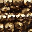 50 BOHEMIAN GLASS FIRE POLISHED FACETED ROUND BEADS 3MM COLOURS GOLD BRONZE 23980/90215