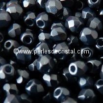 50 BOHEMIAN GLASS FIRE POLISHED FACETED ROUND BEADS 3MM COLOURS PASTEL DARK GREY HEMATITE 02010/25037