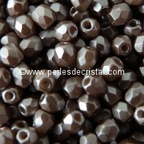 50 BOHEMIAN GLASS FIRE POLISHED FACETED ROUND BEADS 3MM COLOURS PASTEL LIGHT BROWN COCO 02010/25005