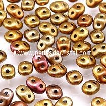 10GR SUPERDUO 2.5X5MM GLASS COLOURS CRYSTAL GOLD RAINBOW 00030/01610
