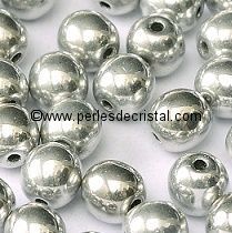 50 SMOOTH ROUND BEADS 4MM CRYSTAL LABRADOR FULL 00030/27000 - SILVER