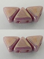 10GR KHEOPS® BY PUCA BEADS 6MM - TRIANGLE GLASS COLOURS OPAQUE MIX VIOLET/GOLD CERAMIC LOOK 03000/14496