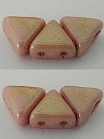 10GR KHEOPS® BY PUCA BEADS 6MM - TRIANGLE GLASS COLOURS OPAQUE ROSE CERAMIC LOOK 03000/14495