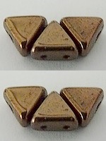 10GR KHEOPS® BY PUCA BEADS 6MM - TRIANGLE GLASS COLOURS DARK BRONZE 23980/14415