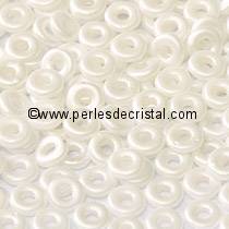 5GR O BEAD® 4X2MM GLASS COLOURS PASTEL WHITE 02010/25001