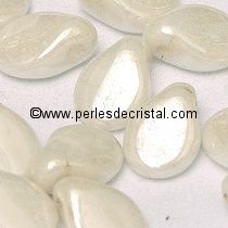 50 PIP BEADS 5X7MM GLASS COLOURS WHITE ALABASTER SHIMMER 02010/14400