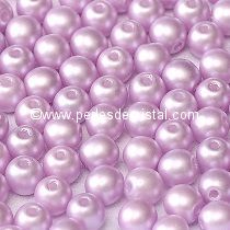 50 PERLES RONDES LISSES 4MM PASTEL LIGHT LILA ROSE/PINK - 02010/25011
