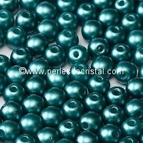 50 SMOOTH ROUND BEADS 4MM PASTEL EMERALD / GREEN - 02010/25043
