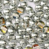 50 SMOOTH ROUND BEADS 4MM CRYSTAL VOLCANO - 00030/29942