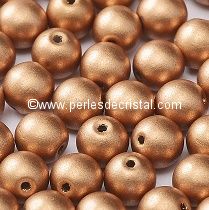 50 SMOOTH ROUND BEADS 4MM COPPER MAT - 00030/01770