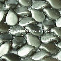 50 PIP BEADS 5X7MM GLASS COLOURS PASTEL LIGHT GREY SILVER - 02010/25028