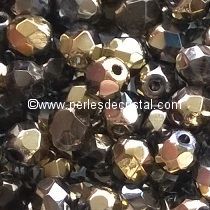 50 BOHEMIAN GLASS FIRE POLISHED FACETED ROUND BEADS 4MM CALIFORNIA NIGHT - 00030/98543