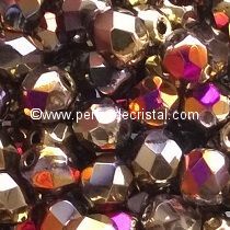 50 BOHEMIAN GLASS FIRE POLISHED FACETED ROUND BEADS 4MM CALIFORNIA PURPLE - 00030/98545