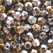 50 BOHEMIAN GLASS FIRE POLISHED FACETED ROUND BEADS 3MM CALIFORNIA SILVER 00030/98550
