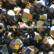 50 BOHEMIAN GLASS FIRE POLISHED FACETED ROUND BEADS 3MM CALIFORNIA SUN 00030/98551