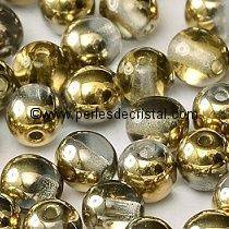 50 PERLES RONDES LISSES 4MM CRYSTAL AMBER 00030/26441 - DORE - OR - GOLD