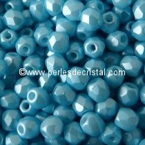 50 BOHEMIAN GLASS FIRE POLISHED FACETED ROUND BEADS 3MM COLOURS PASTEL AQUAMARINE 02010/25019