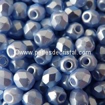 50 BOHEMIAN GLASS FIRE POLISHED FACETED ROUND BEADS 3MM COLOURS PASTEL LIGHT SAPPHIRE 02010/25014