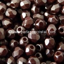 50 BOHEMIAN GLASS FIRE POLISHED FACETED ROUND BEADS 4MM COLOURS PASTEL DARK BROWN BRONZE 02010/25036