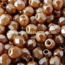50 BOHEMIAN GLASS FIRE POLISHED FACETED ROUND BEADS 3MM COLOURS PASTEL AMBER 02010/25003