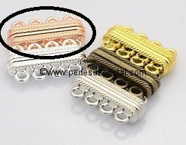Beautiful magnetic clasp to 4 rows colors PINK / GOLD 30X17X7