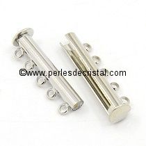 Magnetic clasp and sliding 5 rows - colors SILVER - 31x5mm