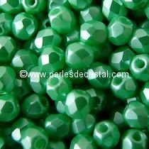 50 BOHEMIAN GLASS FIRE POLISHED FACETED ROUND BEADS 3MM COLOURS PASTEL LIGHT GREEN CHRYSOLITE - 02010/25025
