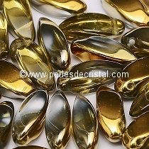 10 TWISTS 6X12MM GLASS COLOURS CRYSTAL AMBER - 00030/26441 - GOLD
