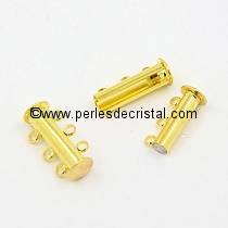 Magnetic clasp and sliding 3 rows - colors GOLD - 20x5mm