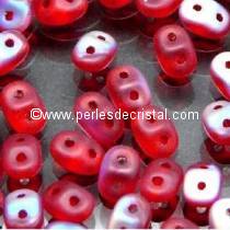 10GR SUPERDUO 2.5X5MM GLASS COLOURS RUBY MAT AB 90080/28771