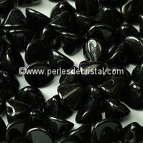 50 GLASS BUTTON BEADS 4MM COLOURS JET 23980 - BLACK