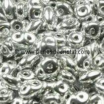 100GR SUPERDUO 2.5X5MM GLASS COLOURS SILVER - CRYSTAL LABRADOR FULL 00030/27000