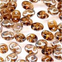 10GR SUPERDUO 2.5X5MM GLASS COLOURS SMOKED TOPAZ CELSIAN 10230/22501 
